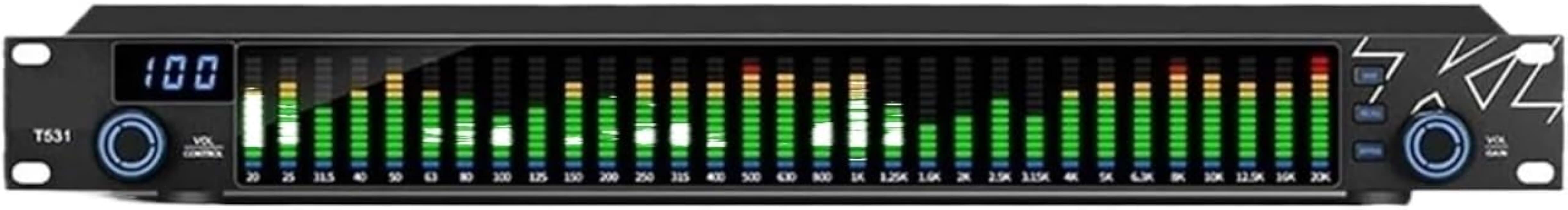 Audio Mixer Sound Mixer Professional Equalizer Audio Control, Dual Channel Digital Equalizer, 31Bands Equaliser Digital Equalizador De Audio Equalizers Profesional Sound System Stage Karaoke Equipment