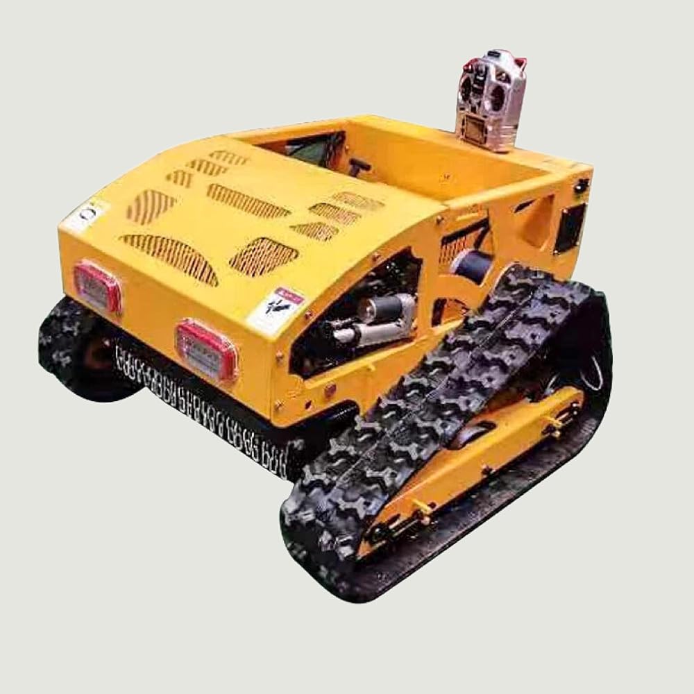 Rechargeable Remotrol Lawn Mower Cordless ATV with Snow Thrower Self Propelled Electric Grass Cutter (Red)