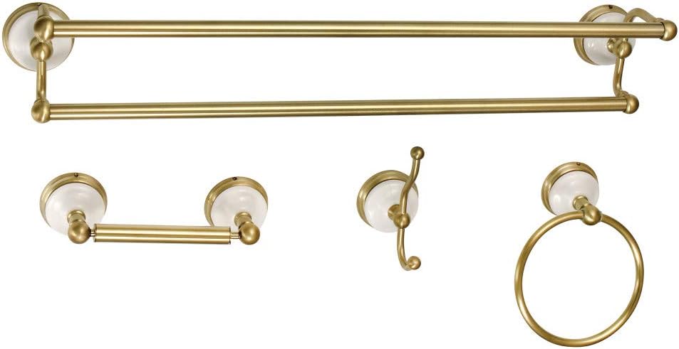 Kingston Brass BAK1113478BB Victorian Bathroom Hardware Set, Brushed Brass 24 x 5.81 x 5.06