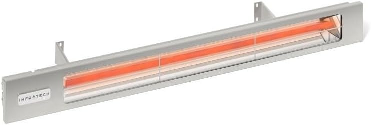 Infratech Slimline Series 42 1/2-Inch 2400W Single Element Electric Infrared Patio Heater - 240V - Silver - SL2424SV