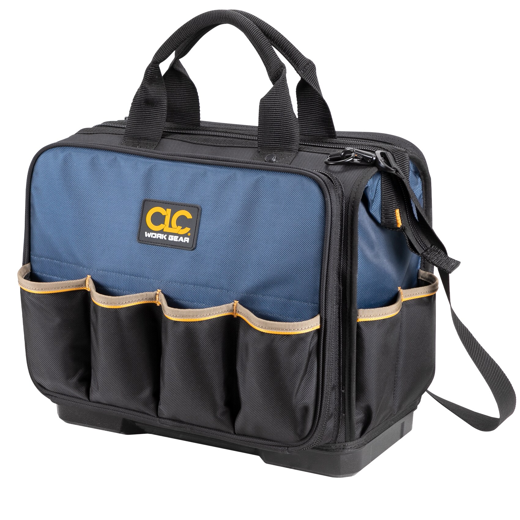 Custom LeatherCraft Black/Blue Ballistic Nylon 17-in Zippered Tool Bag