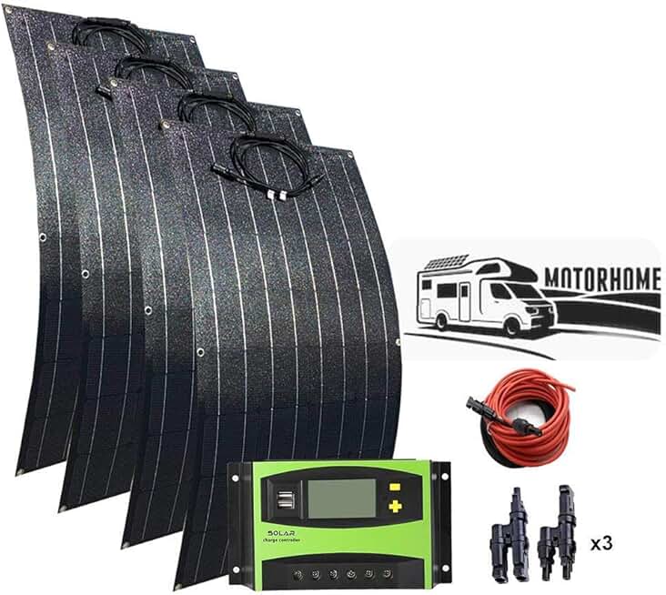 400W Solar System Kit : 4X 100W Solar Panel Battery Charger Monocrystalline Module 40A Charge Controller for RV Boat Cabin Trailer