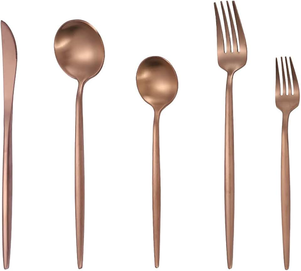 Matte Black Silverware Set for 10, Modern 50-Piece Stainless Steel Flatware Cutlery Set for Home Restaurant Hotel Apartment, Kitchen Utensils Set Dinner Knifes Spoons Forks Set Dishwasher Safe