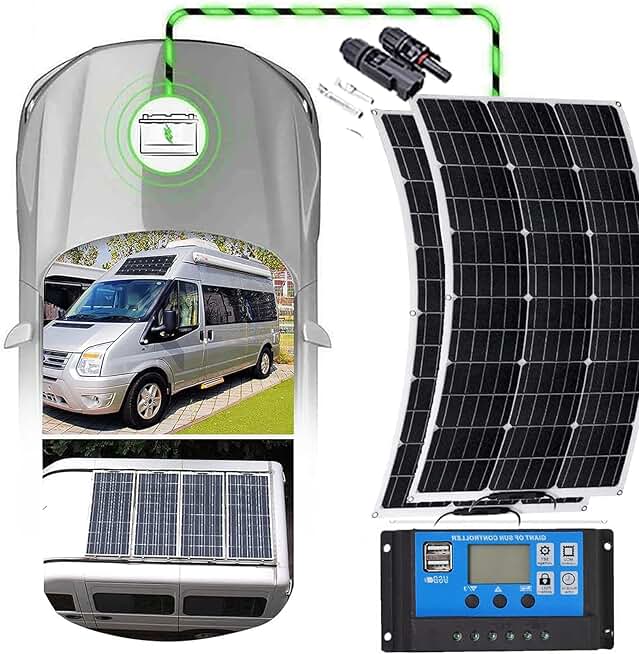 Flexible Solar Panel Kit(400w/800w), High Efficiency Monocrystalline Solar Modules(12 V), Light And Thin, Light-Transmitting, Safer,For Home,Caravan,Boat,Uneven Surfaces,800W