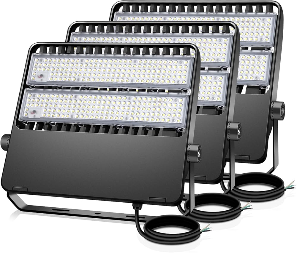 36000LM LED Flood Light commercial 1500W Equivalent Arena Lighting Wall Mount Stadium Floodlights Outdoor 5500K 85-277V Waterproof 240W Shoebox Light for Court,Street,Yard 3 Pack