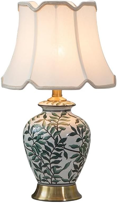 Table Lamp Warm Home Bedroom Living Room Study Bedside Lamp Cloth Ceramic Lamp