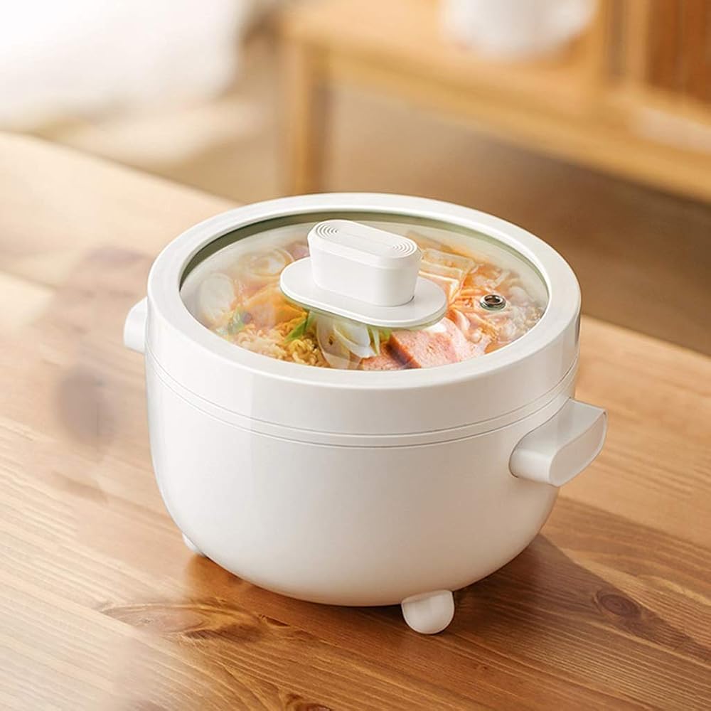 Dormitory Bedroom Student Multifunction Home Double Layer Cooking Noodle 2L Small Hot Pot Rice Cooker Non-stick Pan