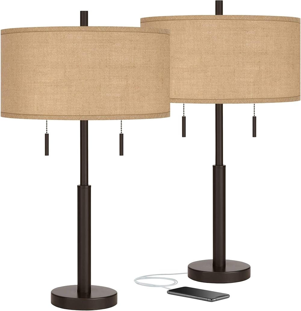 Possini Euro Design Robbie Modern Table Lamps 25 1/2
