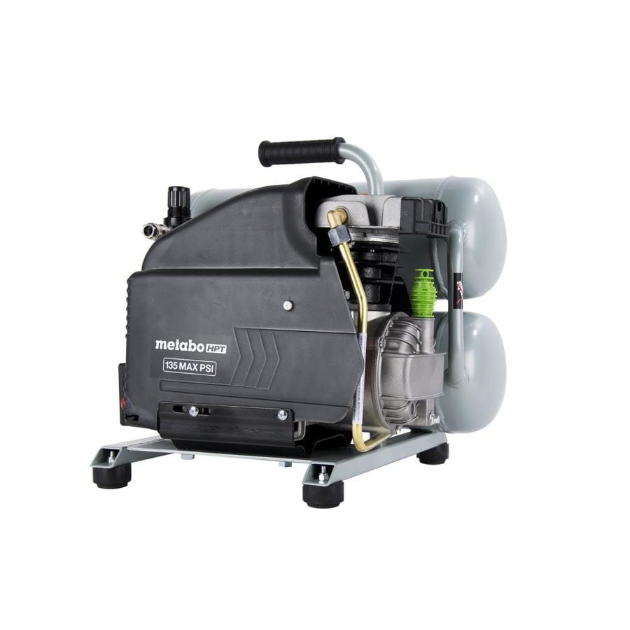Metabo HPT 4-Gallon Single Stage Portable Corded Electric Twin Stack Air Compressor