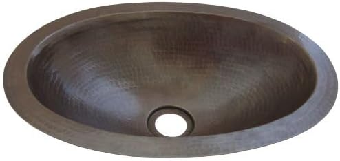 QUITO Pequeño Oval Copper Bathroom Sink, Antique