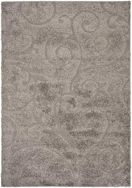 SAFAVIEH Florida Shag Collection Area Rug - 8' x 10', Grey, Scroll Design, Non-Shedding & Easy Care, 1.2-inch Thick Ideal for High Traffic Areas in Living Room, Bedroom (SG455-8013)