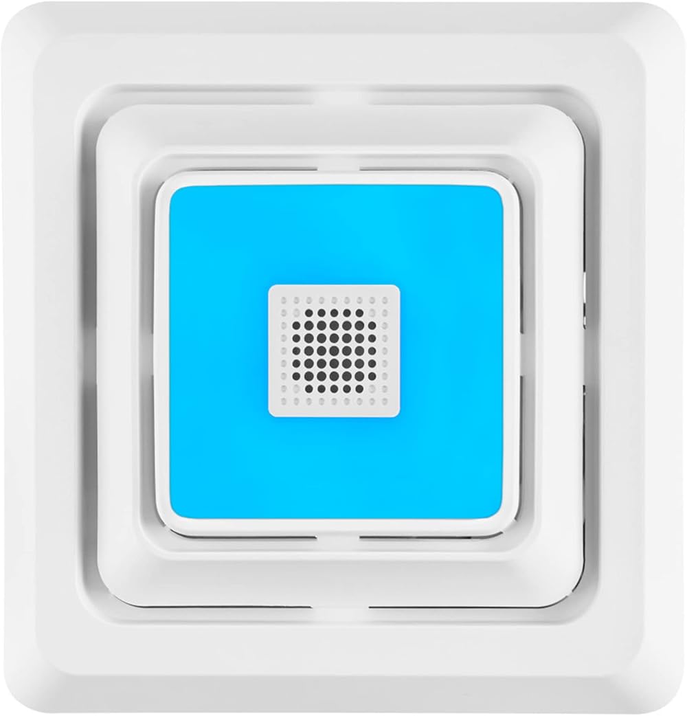 Broan-NuTone FG800RGBS Bluetooth Speaker & Customizable Color Changing LED Cover/Grille for Bathroom Fans, Easy DIY Install, Bright White