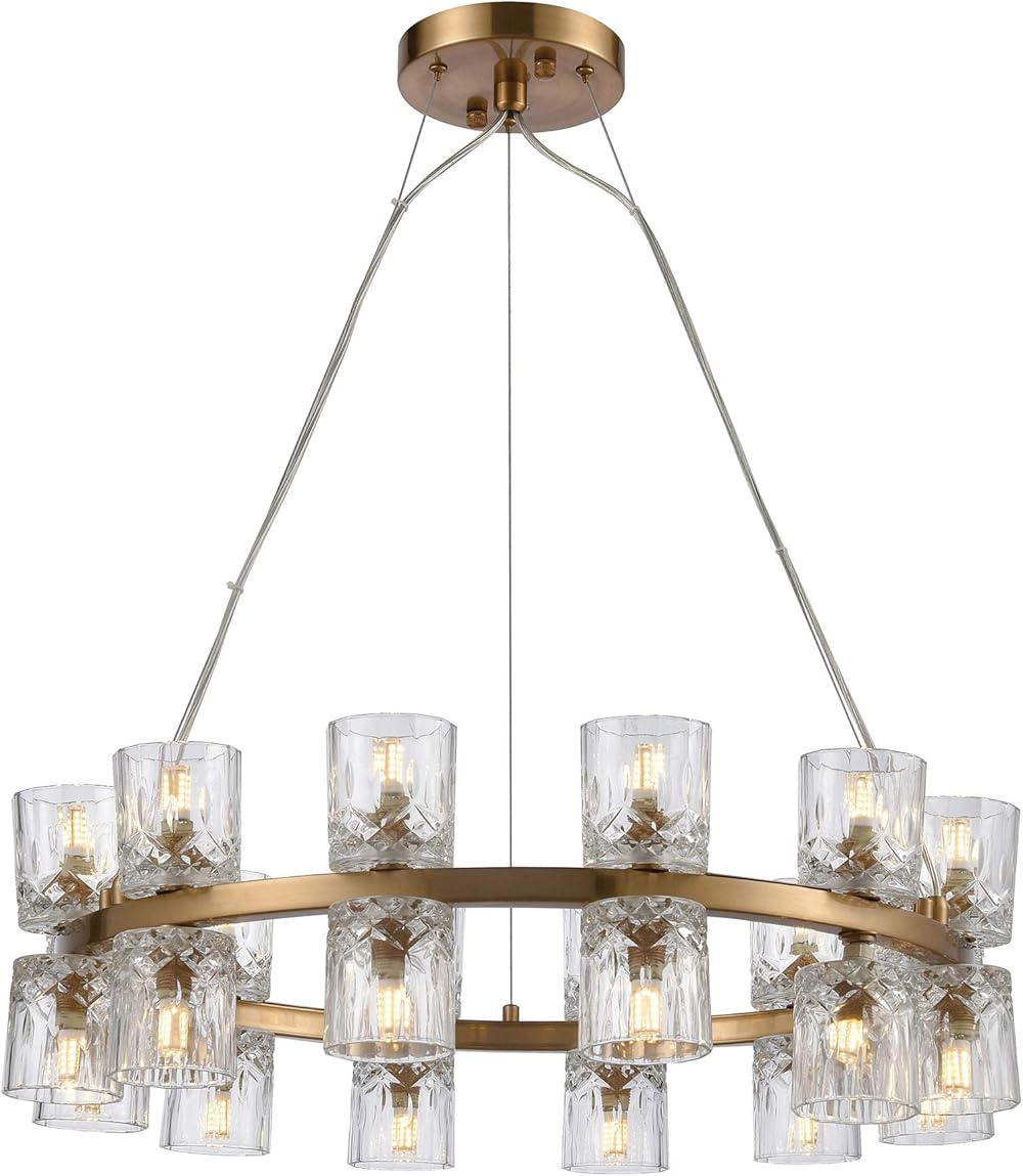 D4180 Double Vision 25'' Wide 24-Light Chandelier in Clear