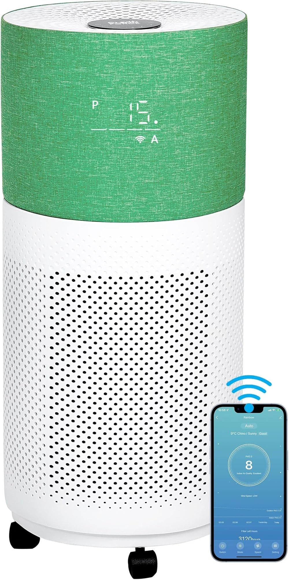 CleanForce Air Purifiers for Home Large Room Up to 2550 ft², HEPA Air Purifier Air Cleaner with WIFI for Dust, Allergens, Pollen, Pet Hair Dander, Odors, Asthma & Allergy Friendly Certified, Rainbow