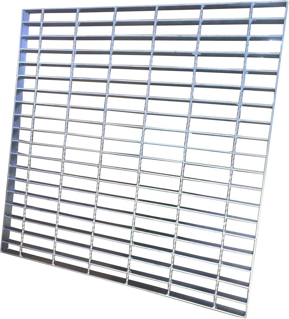 Galvanized Steel Drain Grate, 28x28 Outdoor Drain Cover, B125 Class Channel Grate, Durable Heavy Duty Sewer Grate, Sliver Square Drainage Grate for Concrete Floor (True Size 27.6” x27.6”)