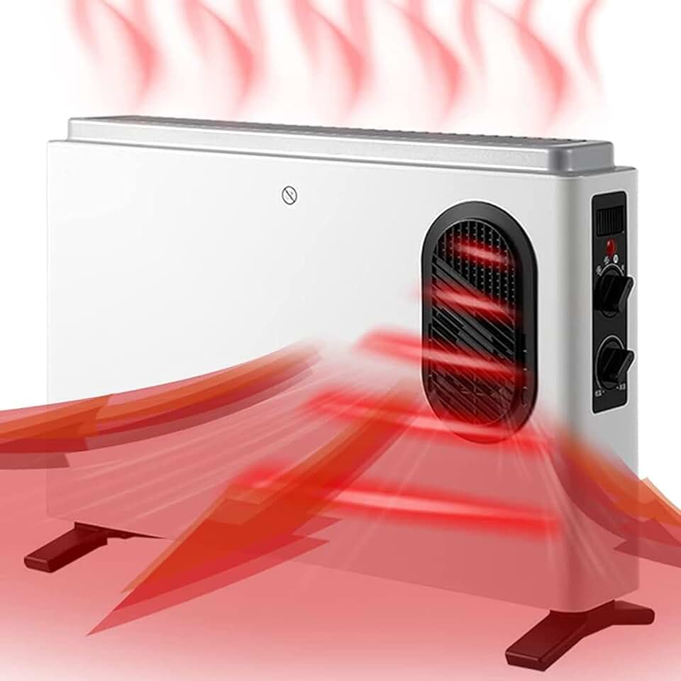 2000W Electric Convector Heater Energy Saving Mobile Electric Radiator Heater Withtat for Rooms up to 20 M²