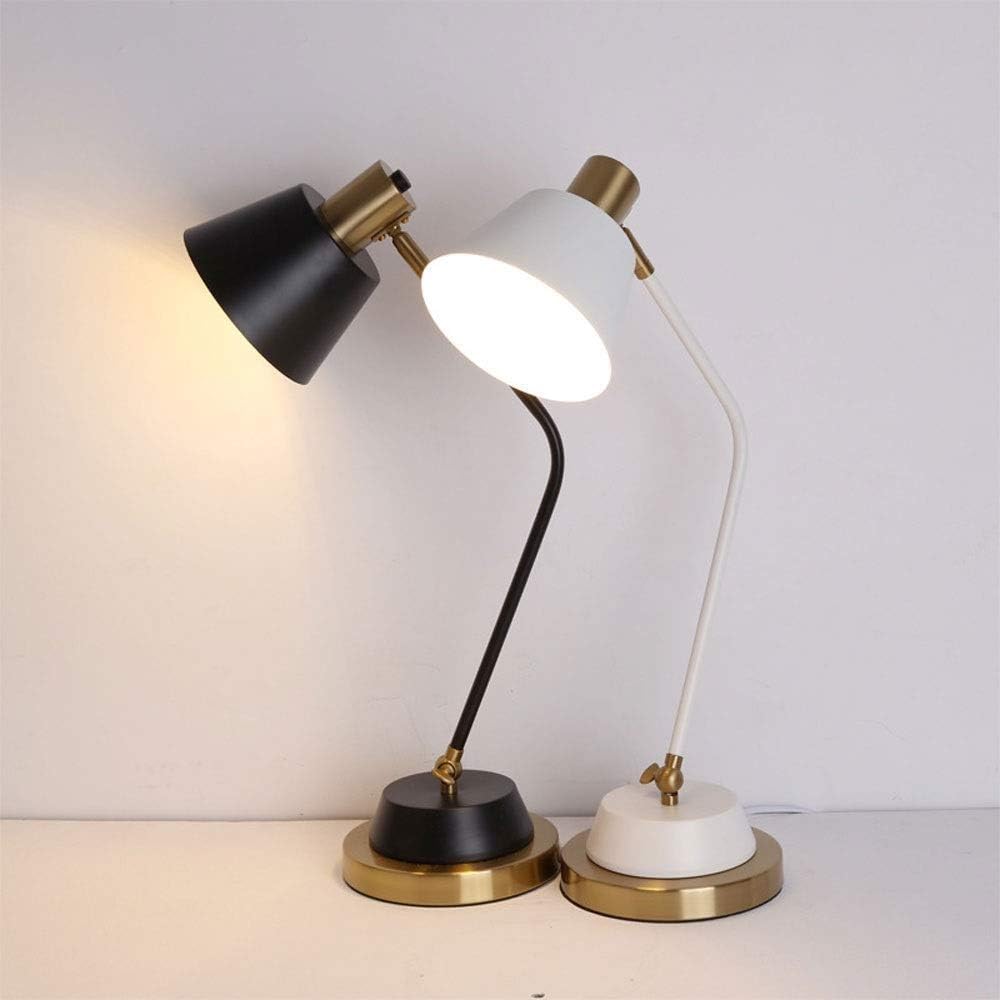 Modern Europe and America LED Desk Lamp,Modern Adjustable Eye-Care Bedside Table Lamp, Metal Reading Light Button Switch Bedrooms Lamps for Bedroom Learning Reading Office Working Lamps Fixture