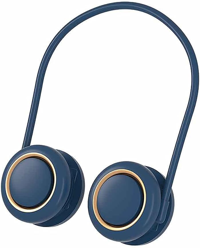 Neck Hanging Cooling Fan USB Rechargeable 3 Speed Portable Bladeless Cooler Summer Outdoor Travel Radiator Air Cooler Fan (Color : White) (Color : Blue)