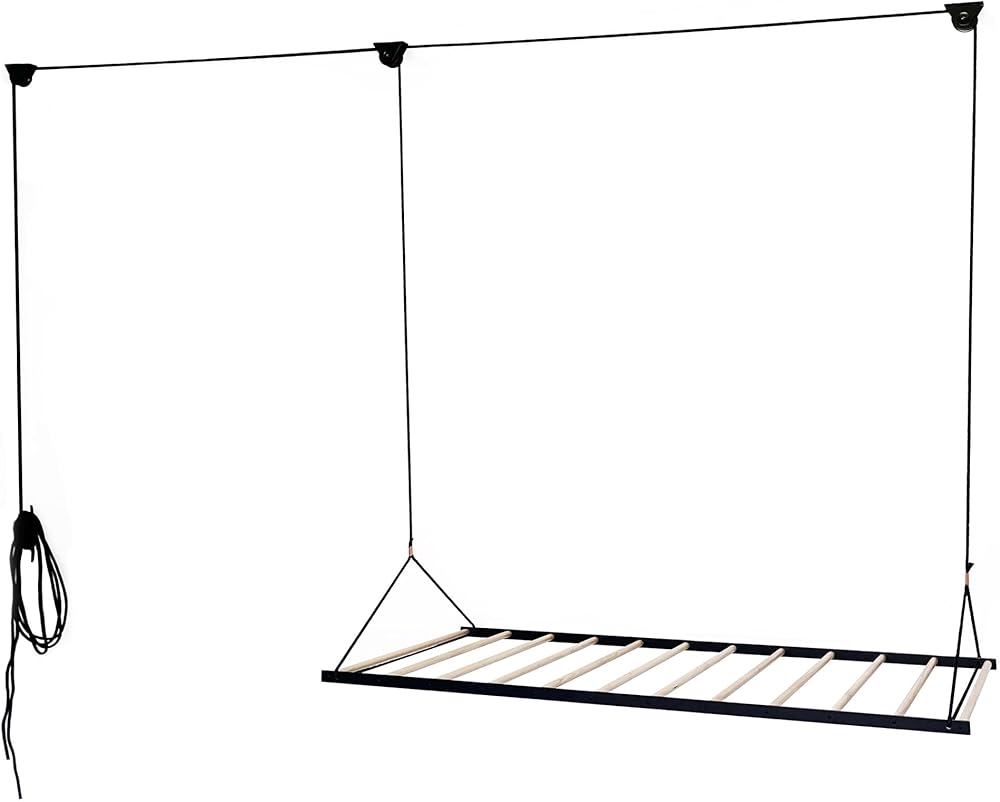 Laundry Drying Rack, Sheila Maid, Ceiling Mounted Clothes Drying Rack, Laundry Hanging Rack, Drying Rack for Laundry, Air Dry Laundry, wood and metal pulley system, dries laundry faster