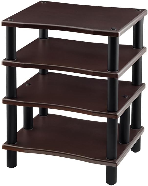 Monolith 4 Tier Audio Stand XL - Open Air Design, Each Shelf Supports up to 75 Lbs, Perfect Way to Organize AV Components, Espresso