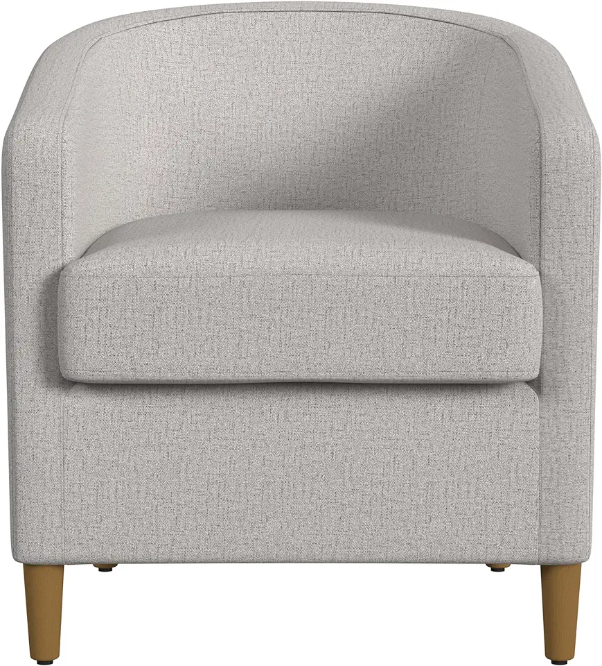 HomePop Décor Modern Barrel Accent Chairs for Living Room & Bedroom | Decorative Home Furniture, Neutral Textured Solid Taupe