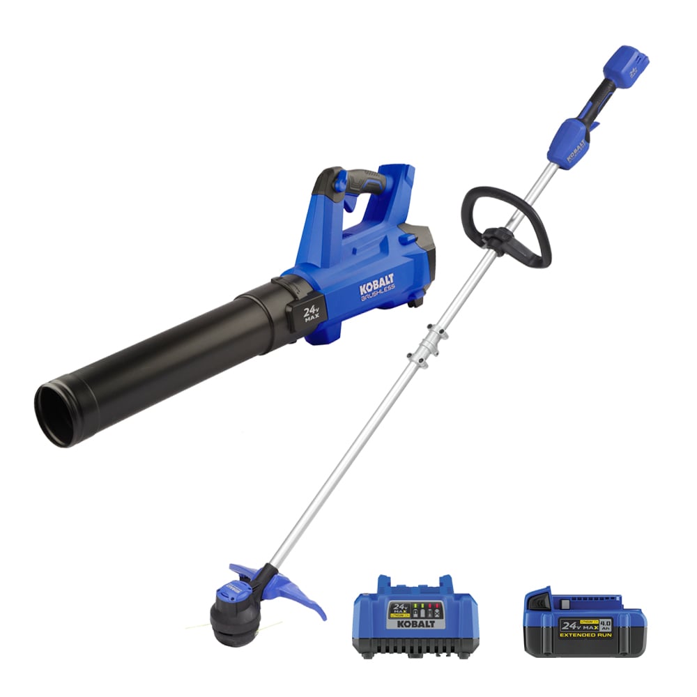 Kobalt 2-Piece 24-volt Max Cordless Power Equipment Combo Kit (String Trimmer Included Blower Included)