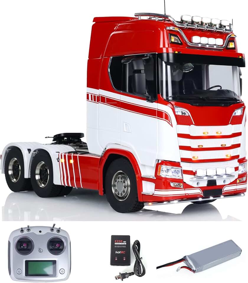 1/14 6x6 Finish RC Tractor Truck 770S Metal Chassis 3-Speed Transmission Light Sound Smoke Unit Hobby Grade Model