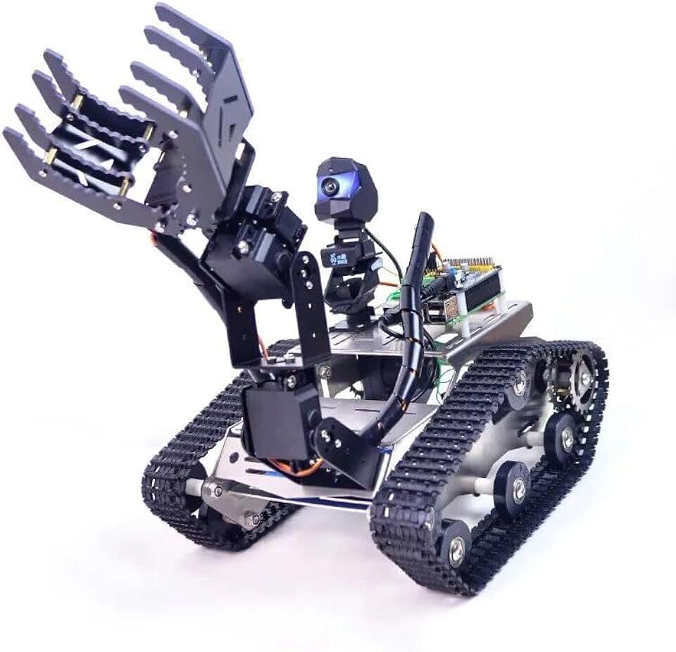 Advanced WiFi Controlled Robot car kit with 4dof arm and hd Camera - Perfect for Learning and Fun