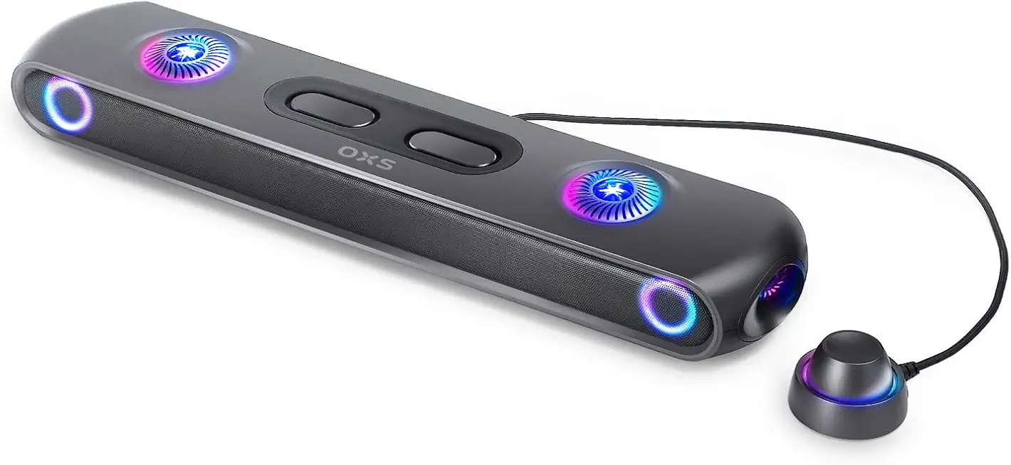 OXS Thunder Pro Gaming Soundbar with 5.1.2 Dolby Atmos Surround Sound System, Built-in Woofer, Bluetooth Multi-Connection, 3 Pro Gamer Modes, Sleek Toggle Design, for Pcs and Gaming Consoles