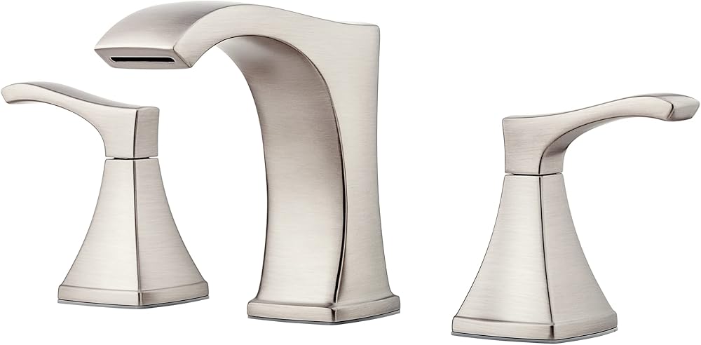 Pfister Venturi Bathroom Sink Faucet, 8-Inch Widespread, 2-Handle, 3-Hole, Spot Defense Brushed Nickel Finish, LF049VNGS