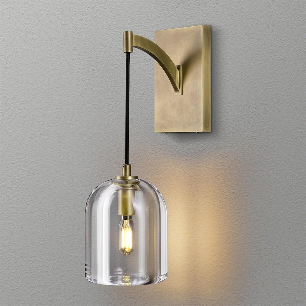 Modern Crystal Wall Sconce,Brass Wall Sconce,Bathroom Sconces,Indoor Gold Sconces Wall Lighting,Bedroom Wall Sconces,Bathroom Vanity Light Fixtures,includes Bulbs