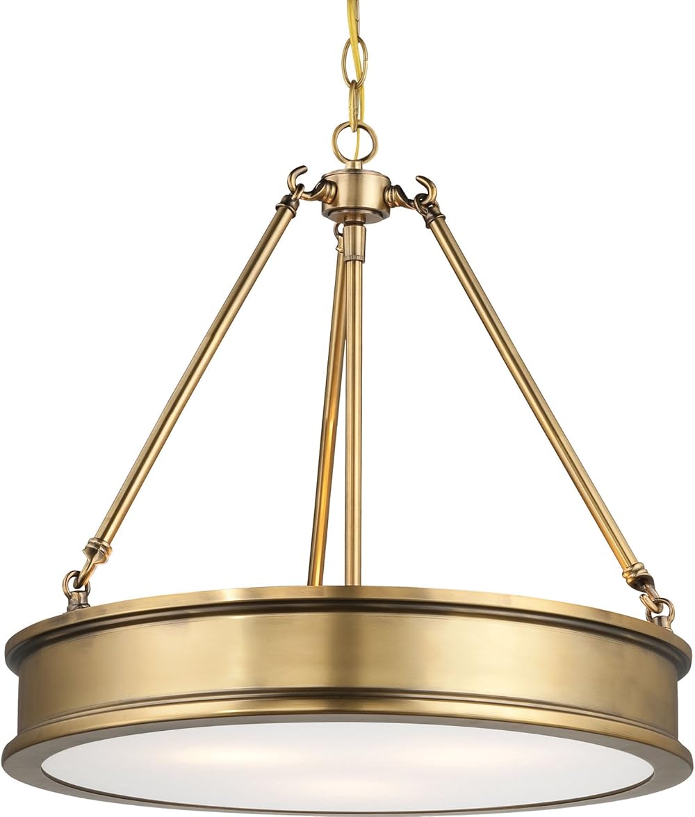 Minka Lavery 4173-249 Harbour Point Drum Pendant Ceiling Lighting, 3-Light, 300 Watts, Liberty Gold (18