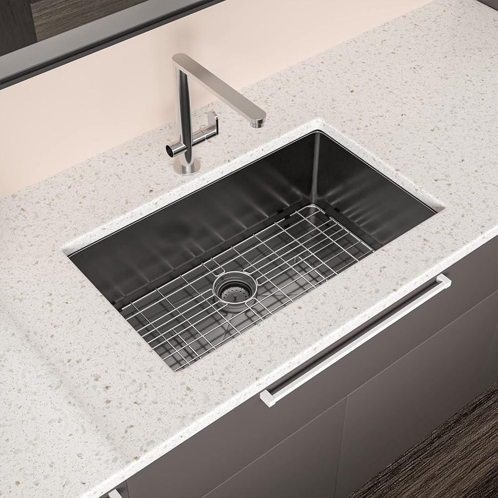 28 Inch Black Kitchen Sink - Mocoloo 28
