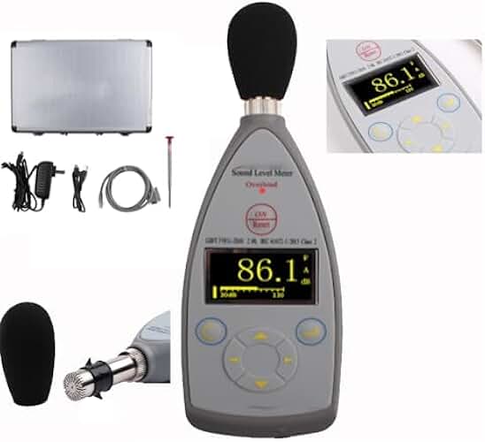 Integrating Sound Level Meter Class 2 Sound Decibel Meter with Range 20Hz-12.5kHz 30dB(A)-130dB(A) 8000 Groups Data Storage