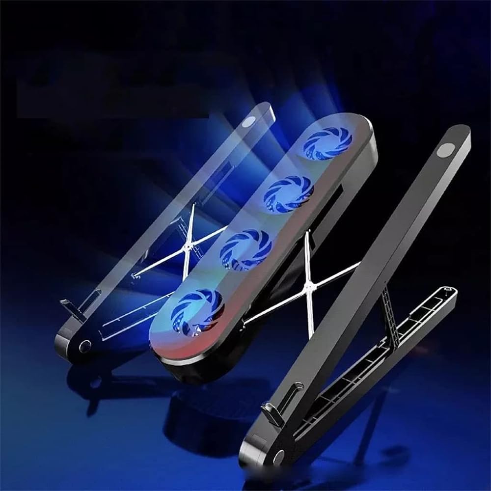Foldable Laptop and Tablet Cooler Stand with Radiator Fan for Desktop Easy to Carry