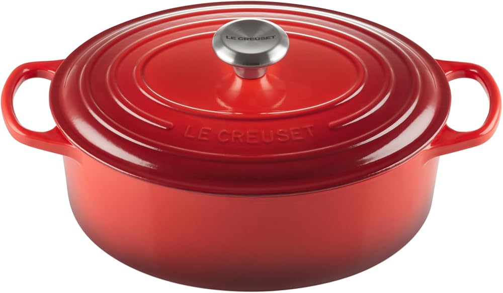 Le Creuset Enameled Cast Iron Signature Oval Dutch Oven, 5 qt. , Cerise