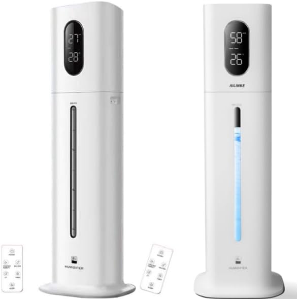 Humidifiers for Large Room Bedroom, 2.1 Gal Cool Mist humidifier for Home with Remote, School, Office, Greenhouse, Warehouse, Indoor Planting, White