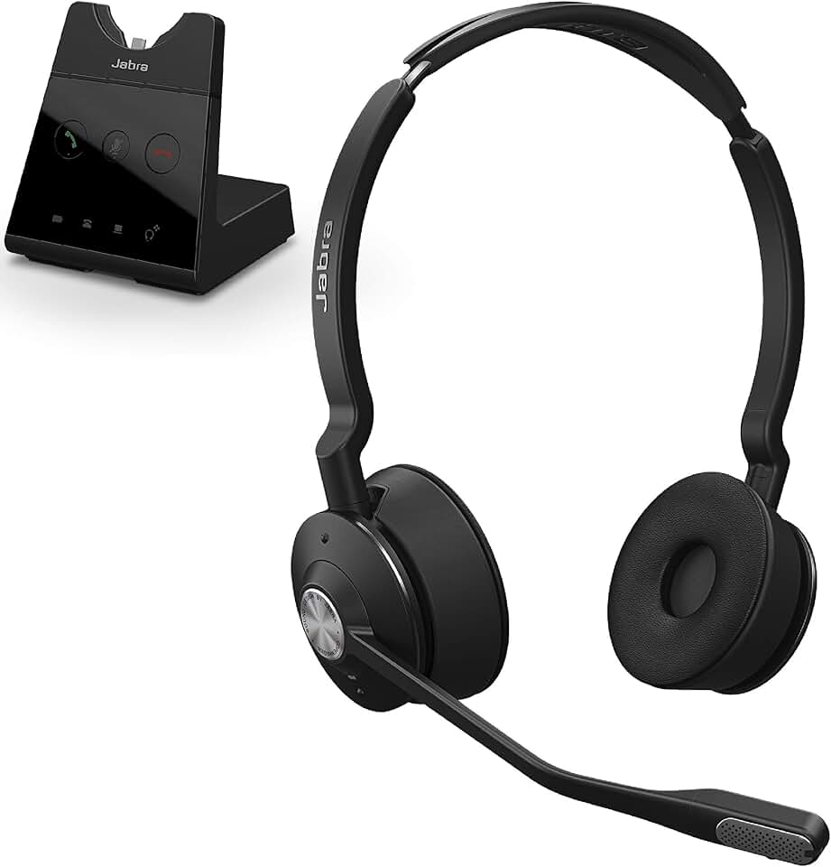 Jabra Engage 65 Wireless Headset, Stereo – Telephone Headset with Industry-Leading Wireless Performance, Advanced Noise-Cancelling Microphone, Call Center Headset with All Day Battery Life