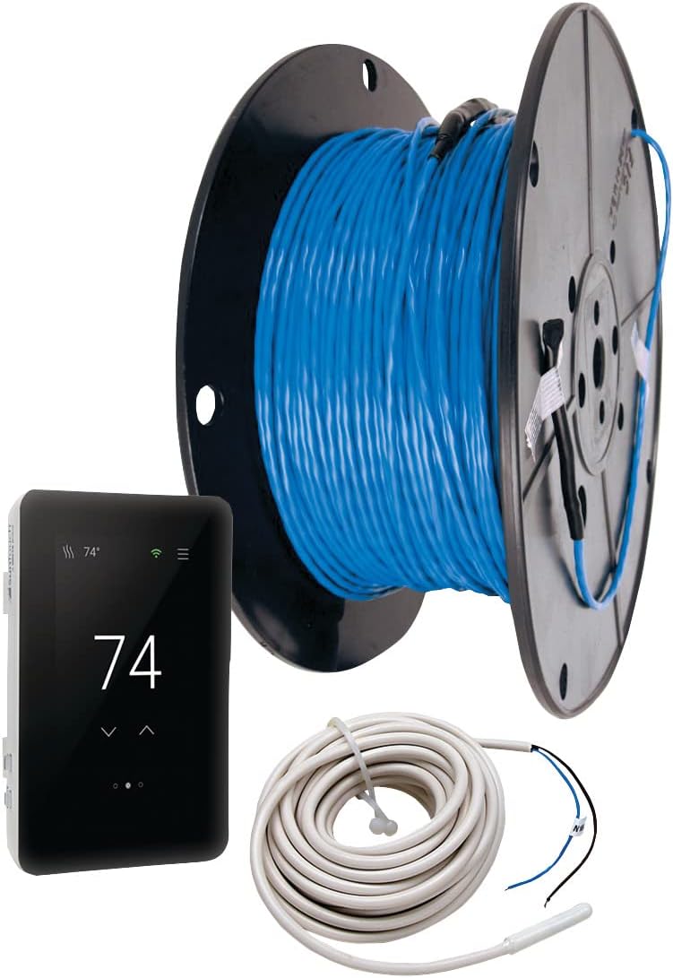 SunTouch ConnectPlus WarmWire Under Floor Heating Kit with Cable, Sensor, SunStat Voice-Activated WiFi Thermostat, 20 Sq Ft with 3