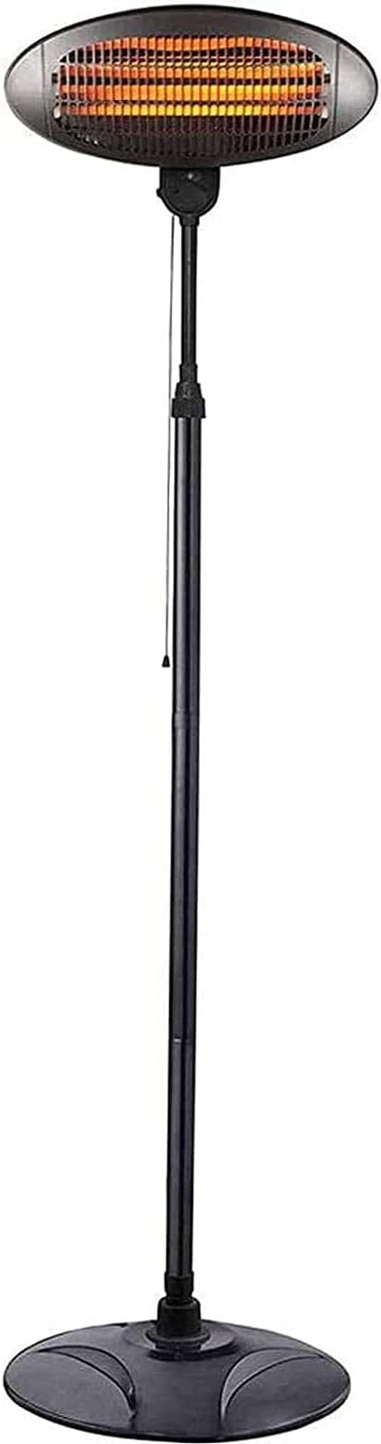 NaoSIn-Ni Outdoor Quartz Electric Garden Patio Heater, Free Standing Waterproof- 3 Power Settings - Adjustable Heat Angle and Height Adjustable Stand