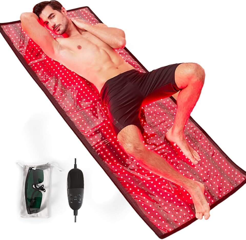 Red Light Therapy Mat Full Body- Near-Infrared Light Therapy for Full Body, 660nm Red Light and 850nm Infrared Light for Back Pain