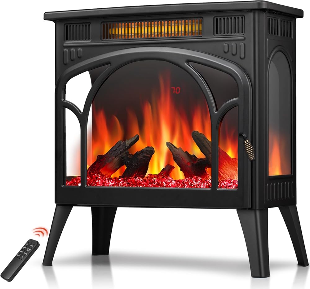 R.W.FLAME Electric Fireplace Heater 12 Flame Color, 25