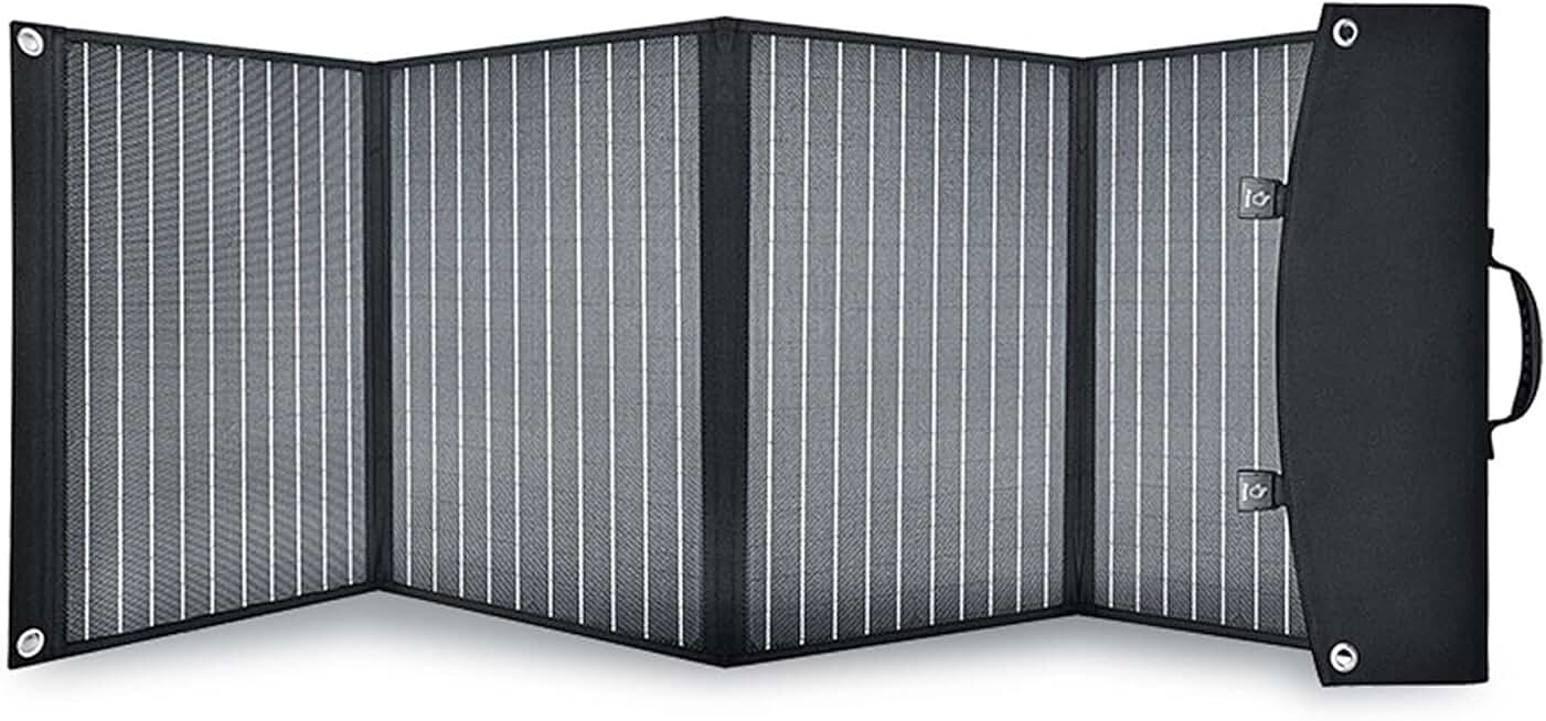 120W Monocrystalline Foldable Solar Charger for Outdoor Activities | Battery Charger for Camping, Hiking, & Boating