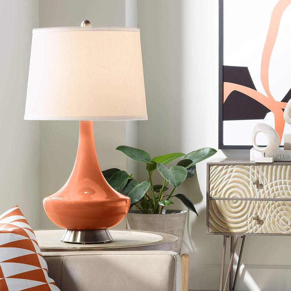 Color + Plus Robust Orange Gillan Glass Table Lamp
