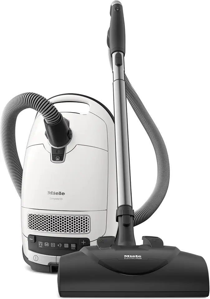 Miele Complete C3 Cat and Dog Powerline Vacuum Cleaner for Removing Pet Hair, in Lotus White