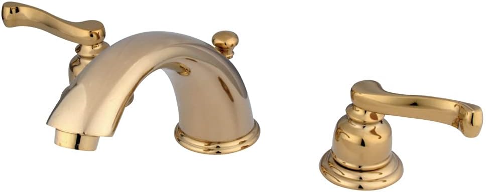 Kingston Brass KB8962FL Royale Widespread Bathroom Faucet, Polished Brass, 5.75 x 4 x 2.31