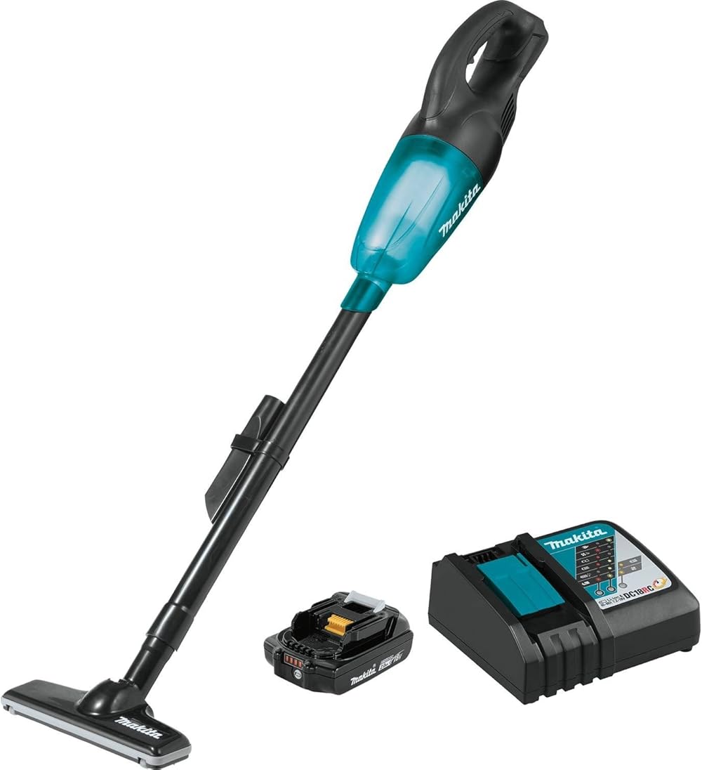 Makita XLC02R1B 18V LXT Lithium-Ion Compact Cordless Vacuum Kit (2.0Ah)