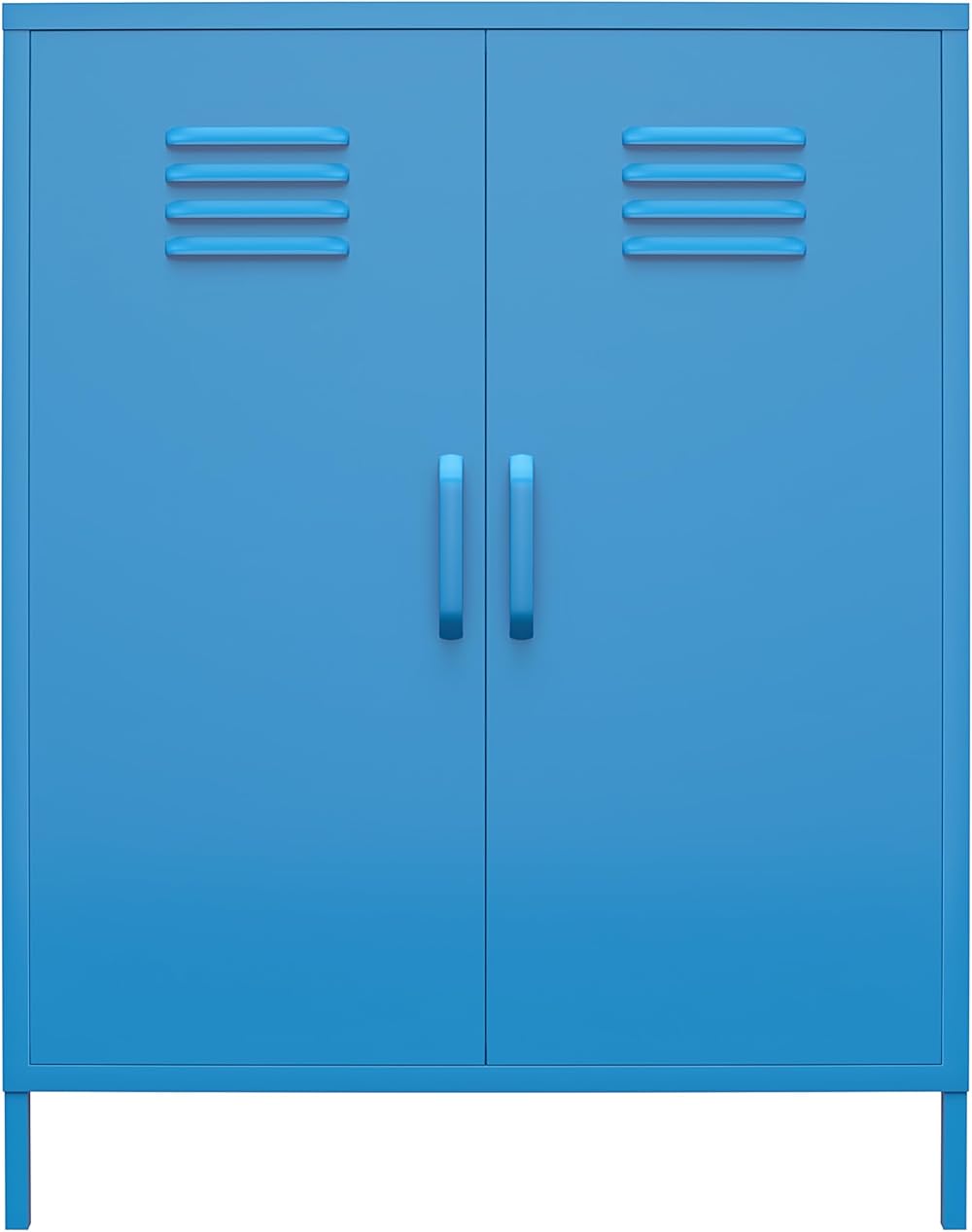 Novogratz Cache 2 Door Metal Locker Storage, Blue Cabinet
