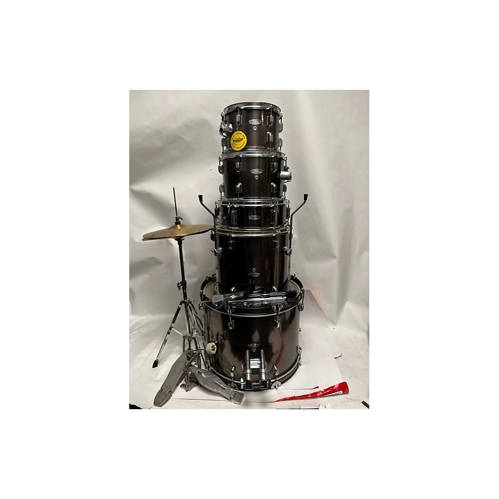 Used Used Percussion Plus 5 piece 5 Piece Drum Set Brushed Silver Drum Kit