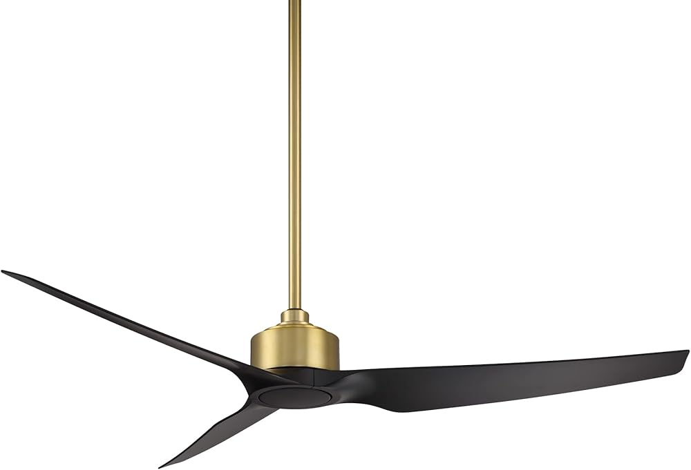 Stella Indoor and Outdoor 3-Blade Smart Ceiling Fan 60in Soft Brass Matte Black with Remote Control works with Alexa and iOS or Android App